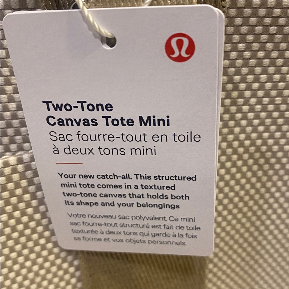 ❤️NWT Lululemon Athletics Canvas Mini Tote - Cream and Tan❤️ - Picture 2 of 4
